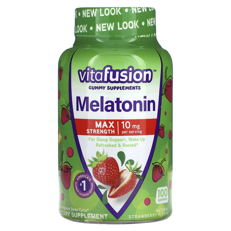 VitaFusion Max Strength Melatonin Natural Strawberry  5 mg 100 Gummies 27917271736