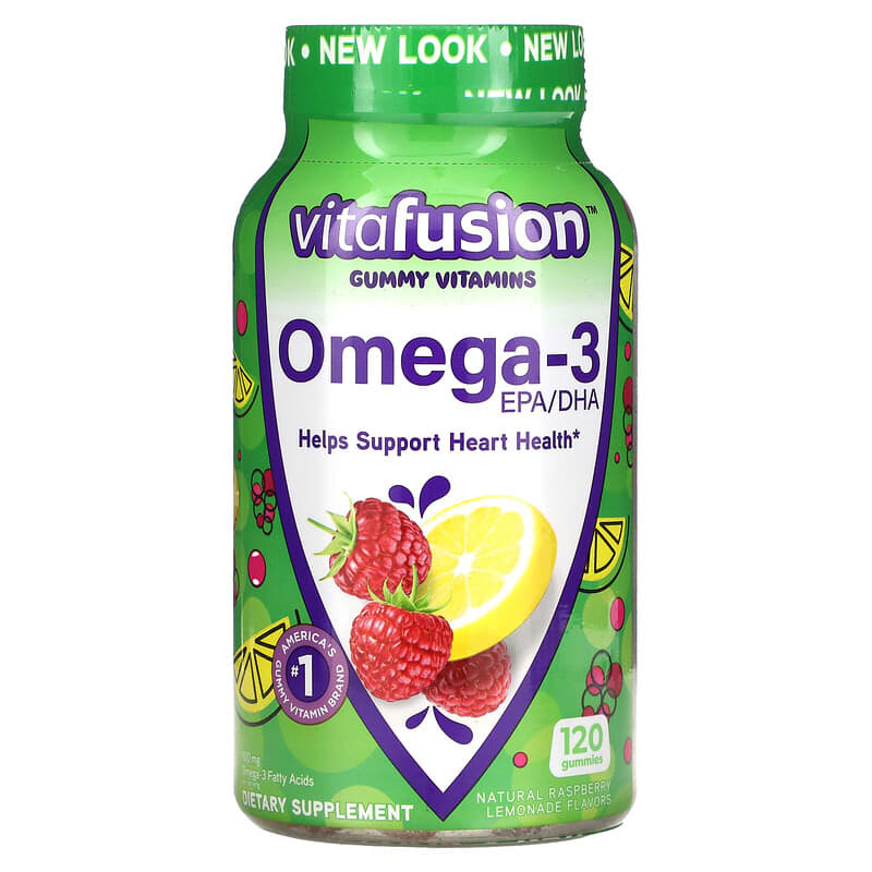 VitaFusion Omega-3 EPA/DHA Raspberry Lemonade 120 Gummies 27917017235