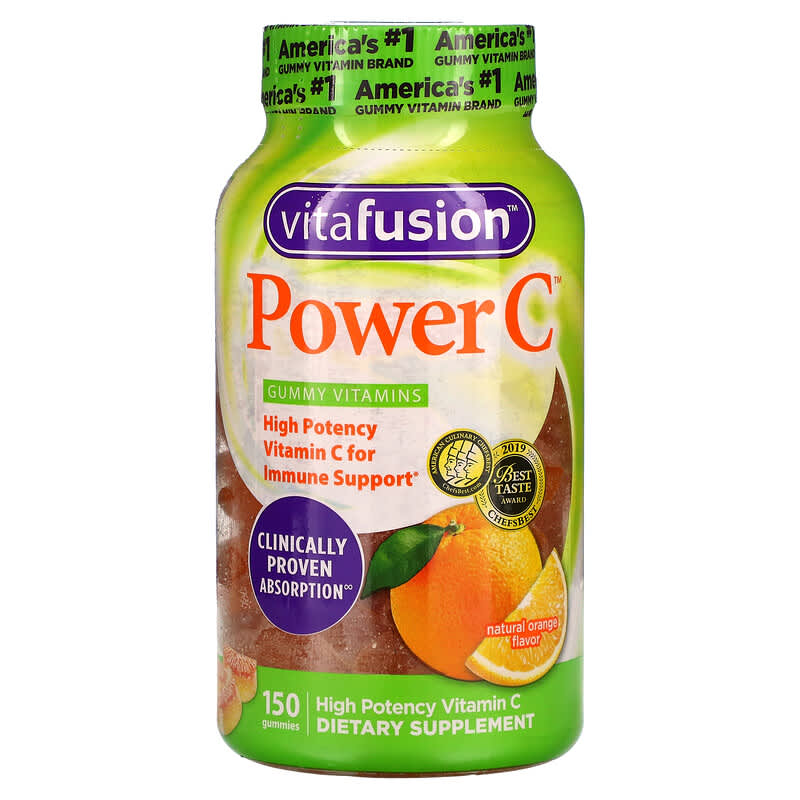 VitaFusion Power C High Potency Vitamin C Natural Orange Flavor 150 Gummies 27917019208