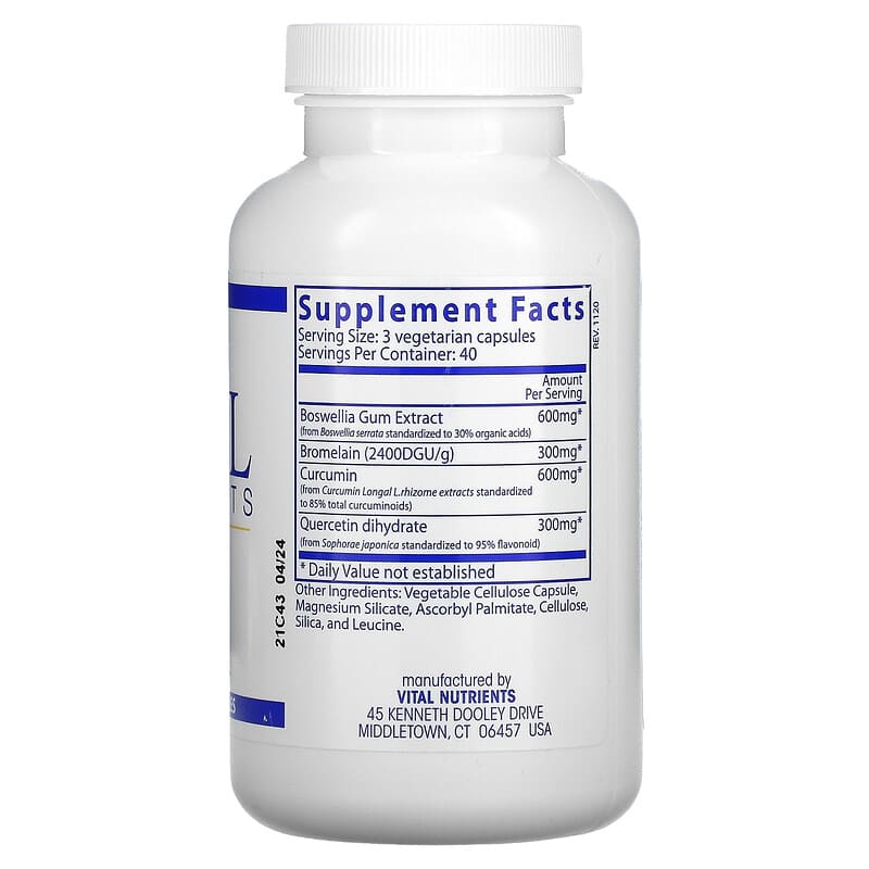Vital Nutrients, BCQ, 120 Vegetarian Capsules 693465202210
