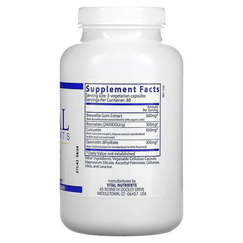Vital Nutrients, BCQ, 240 Vegetarian Capsules 693465202319