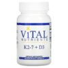 Vital Nutrients K2-7 + D3 60 Vegetarian Capsules 693465549117