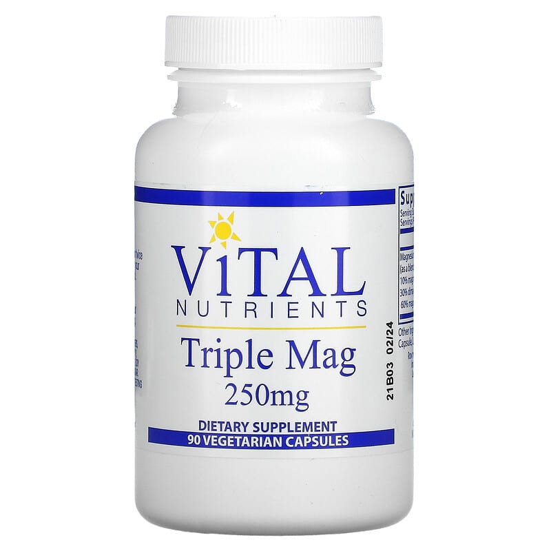 Vital Nutrients Triple Mag 250 mg 90 Vegetarian Capsules 693465309117