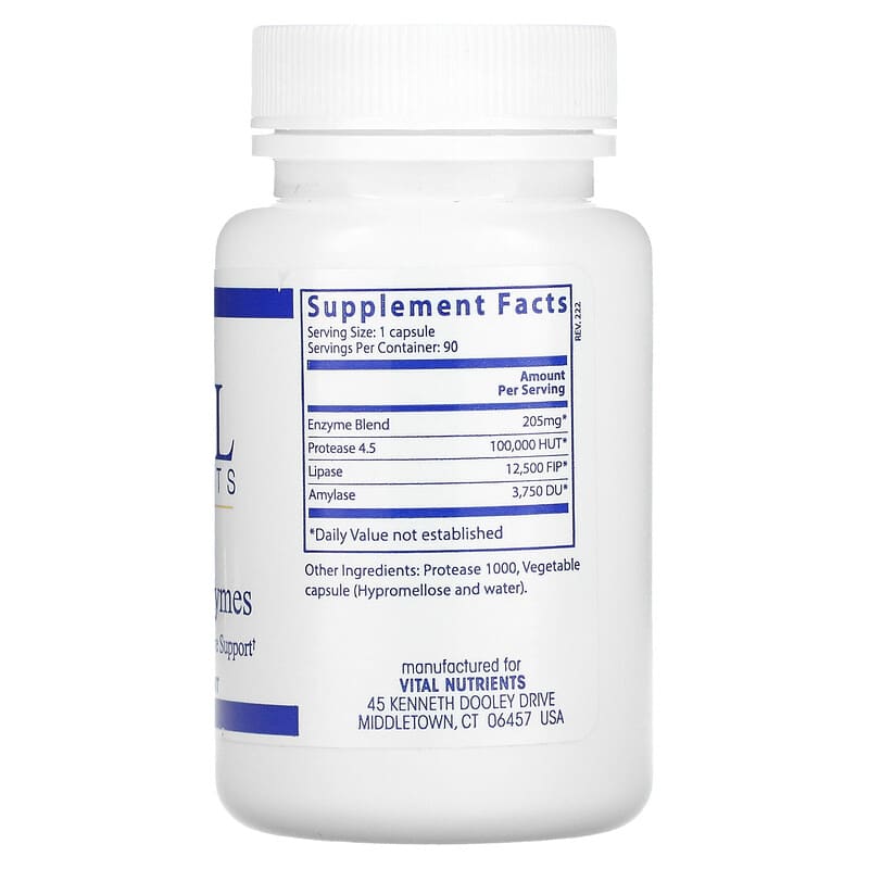 Vital Nutrients, Vegan Pancreatic Enzymes , 90 Capsules 693465491119