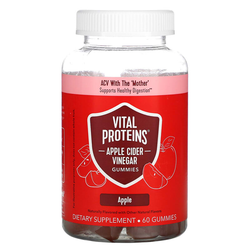 Vital Proteins Apple Cider Vinegar Gummies Apple 60 Gummies 850019568592