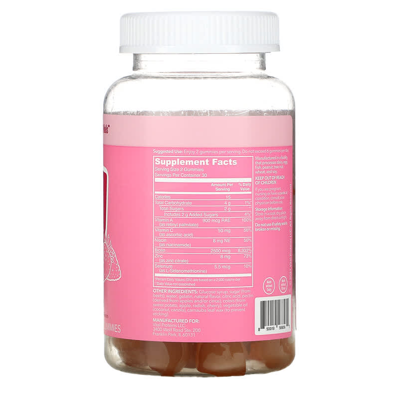 Vital Proteins, Beauty Gummies, Strawberry, 60 Gummies 850019568561