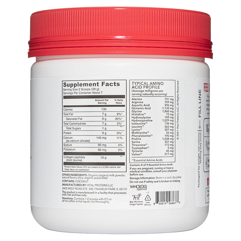 Vital Proteins, Collagen Creamer, Peppermint Mocha, 7.09 oz (201 g) 850019568677