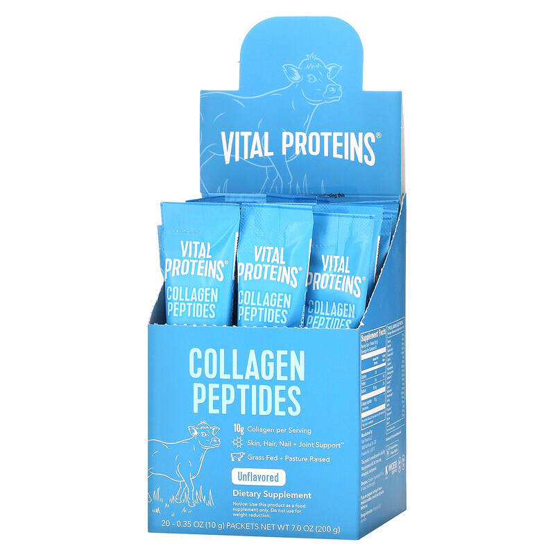Vital Proteins Collagen Peptides Unflavored 20 Packets 0.35 oz (10 g) Each 850232005393