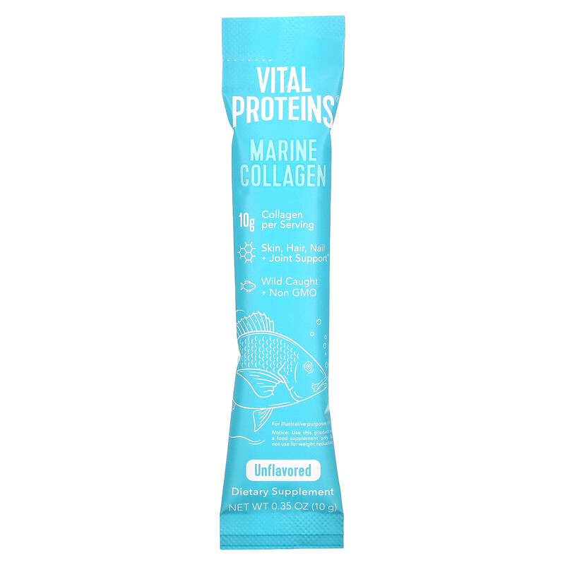 Vital Proteins, Marine Collagen, Unflavored, 20 Packets, 0.35 oz (10 g) Each 850232005409