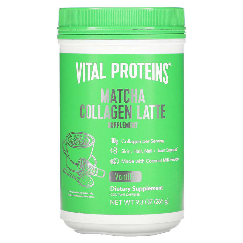 Vital Proteins Matcha Collagen Latte Vanilla 9.3 oz (265 g) 850005892236