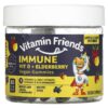 Vitamin Friends Immune Vit D + Elderberry Raspberry 60 Pectin Gummies 854532002793