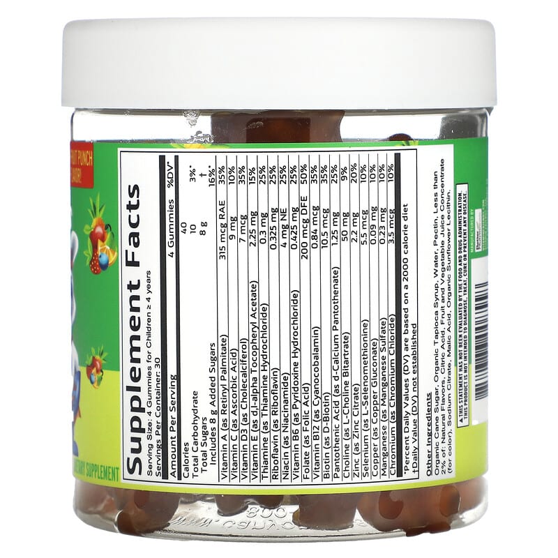 Vitamin Friends, Multi + Choline Vegetarian Gummies, Fruit Punch, 120 Pectin Gummies 852386008558