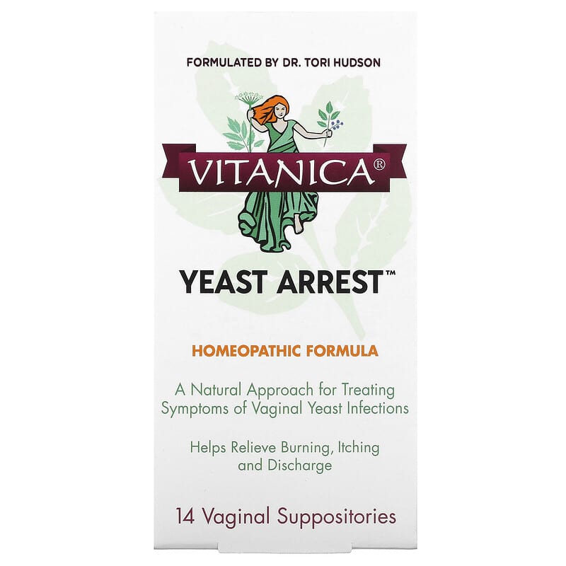 Vitanica Yeast Arrest 14 Vaginal Suppositories 708118020056