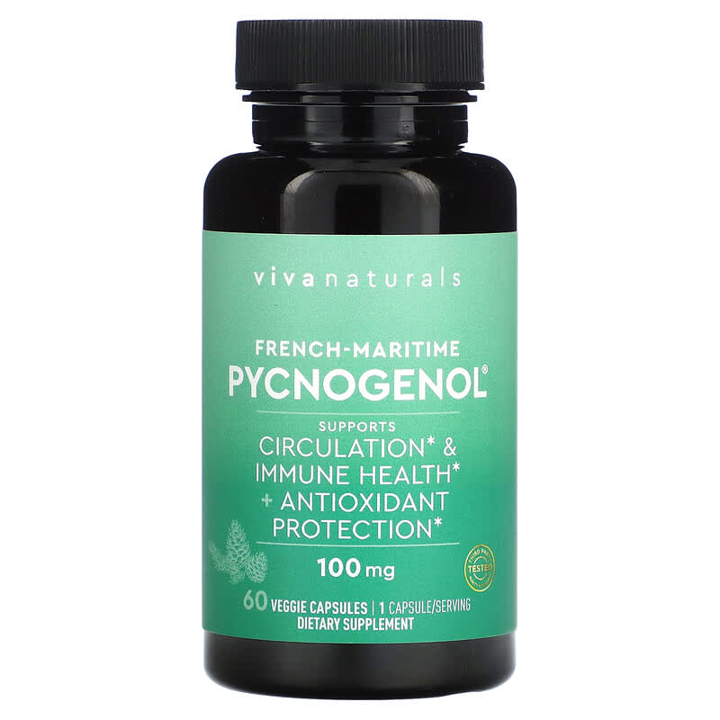 Viva Naturals, French-Maritime Pycnogenol, 100 mg, 60 Veggie Capsules 753940520359