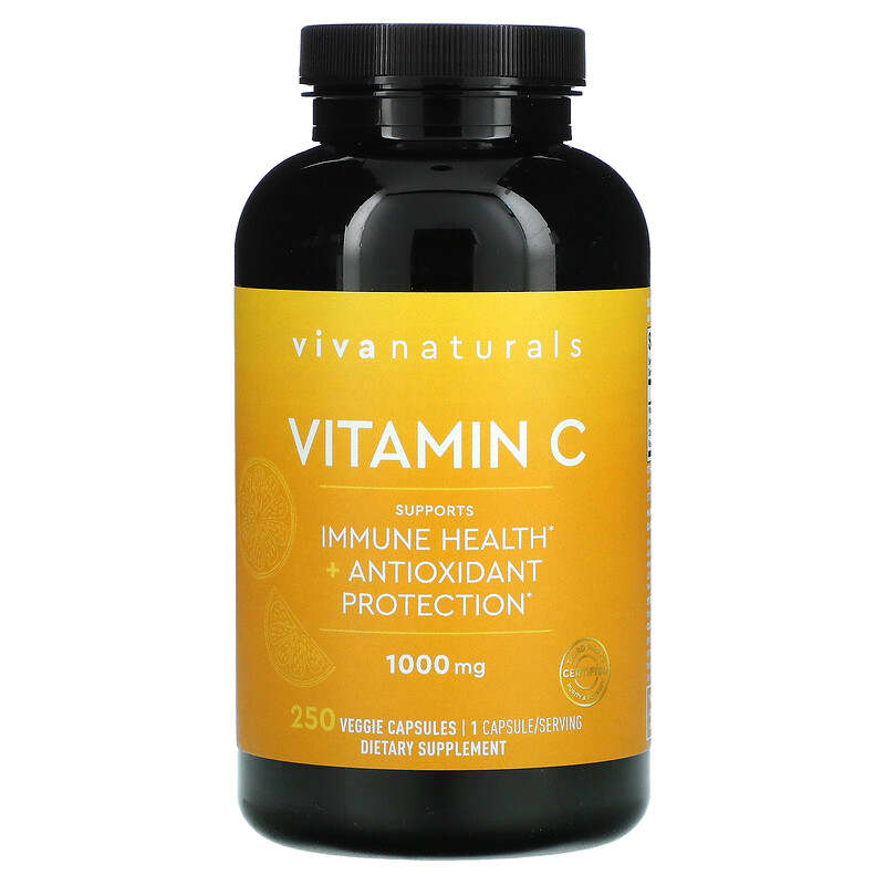 Viva Naturals, Vitamin C, 1,000 mg, 250 Veggie Capsules 705105193779
