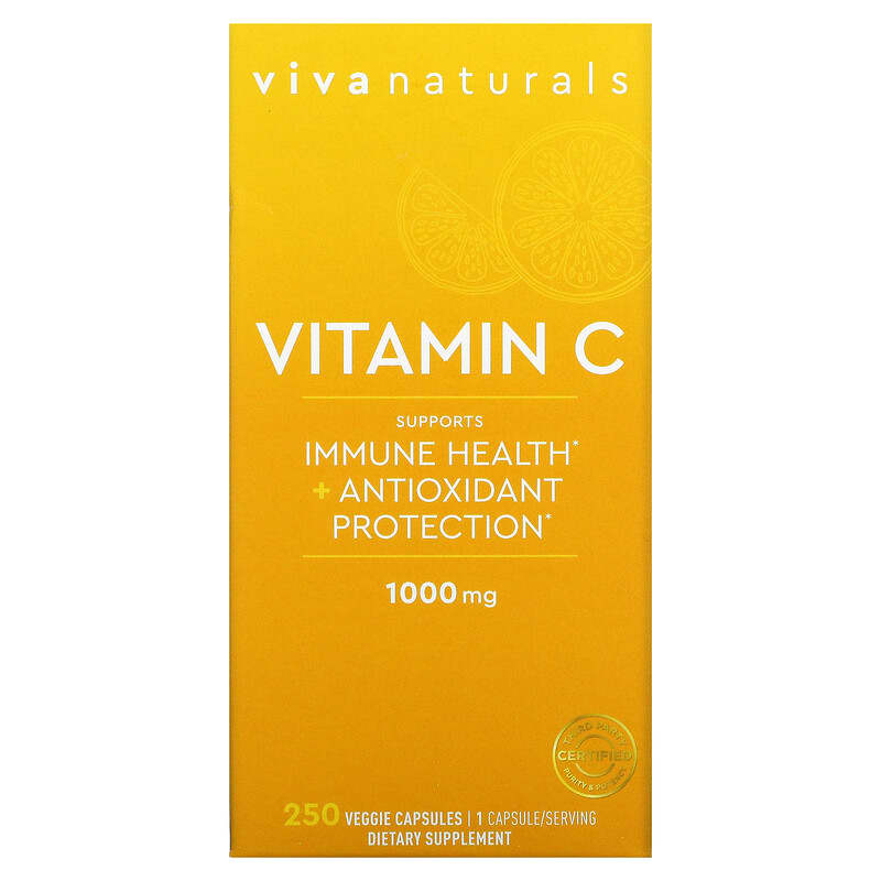 Viva Naturals Vitamin C 1,000 mg 250 Veggie Capsules 705105193779