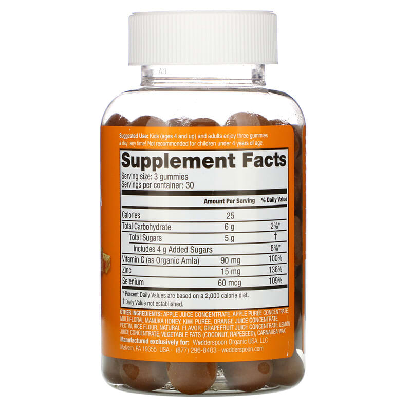 Wedderspoon, Manuka Honey, Immunity Gummies, Citrus,  90 Gummies 814422023406