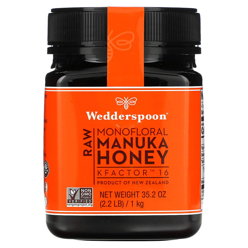 Wedderspoon Raw Monofloral Manuka Honey KFactor 16 2.2 lb (1 kg) 814422021693