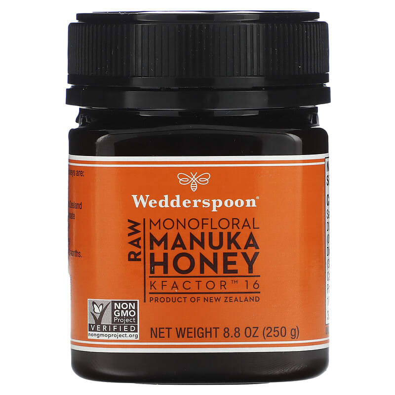 Wedderspoon Raw Monofloral Manuka Honey KFactor 16 8.8 oz (250 g) 814422020054