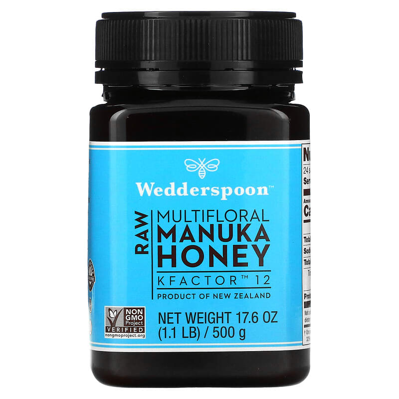 Wedderspoon Raw Multifloral Manuka Honey KFactor 12 1.1 lb (500 g) 814422020030