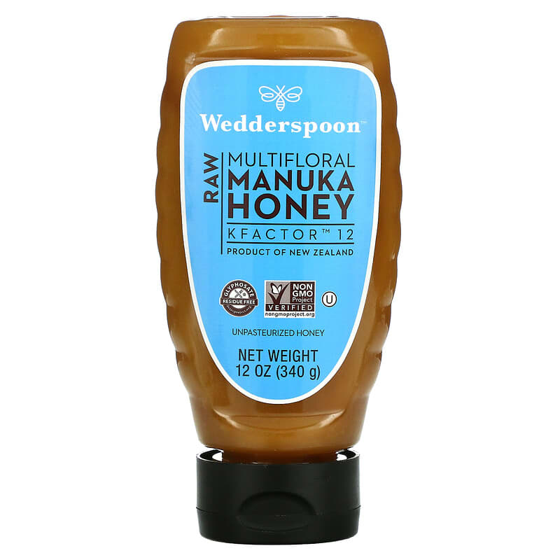 Wedderspoon Raw Multifloral Manuka Honey KFactor 12 12 oz (340 g) 814422022591