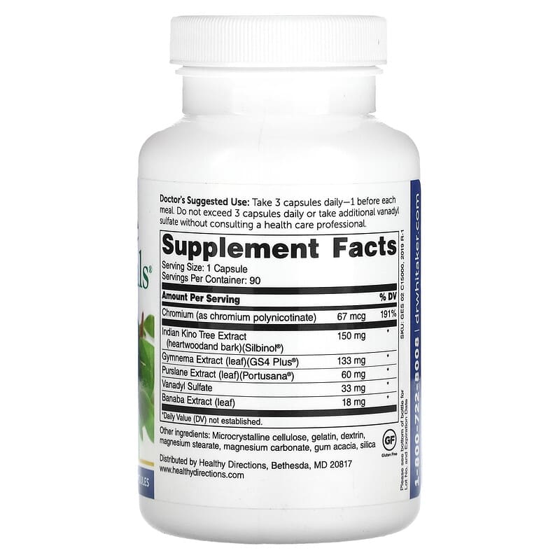 Whitaker Nutrition, Glucose Essentials, 90 Capsules 678829213224