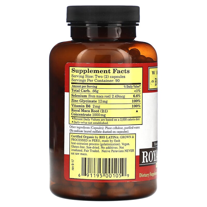 Whole World Botanicals, Royal Maca for Men, 253 mg, 180 Veg Caps 691195001059