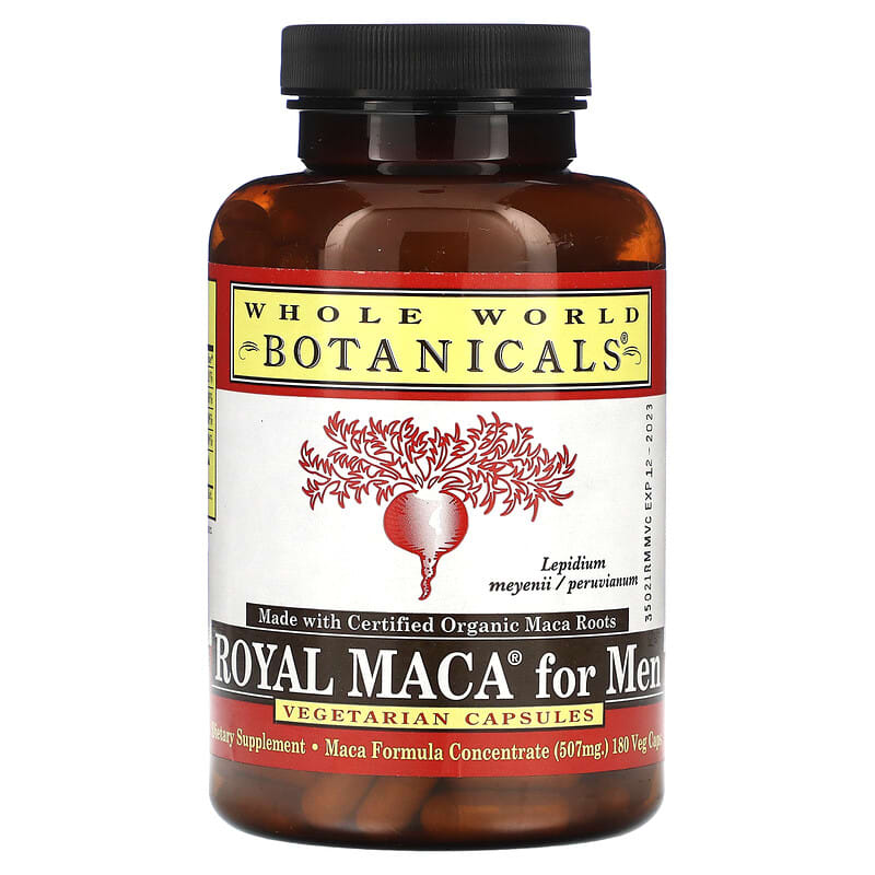 Whole World Botanicals Royal Maca for Men 253 mg 180 Veg Caps 691195001059