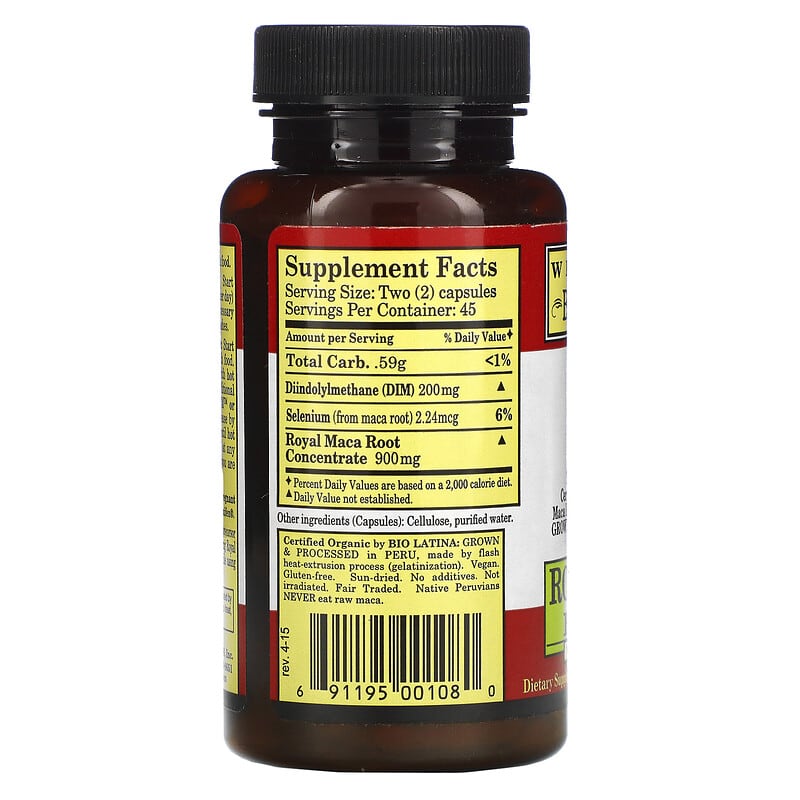 Whole World Botanicals, Royal Maca Plus For Women, 550 mg, 90 Veggie Caps 691195001080
