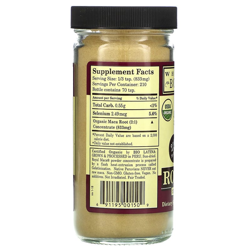 Whole World Botanicals, Royal Maca, Superfood, 6.17 oz (175 g) 691195001509