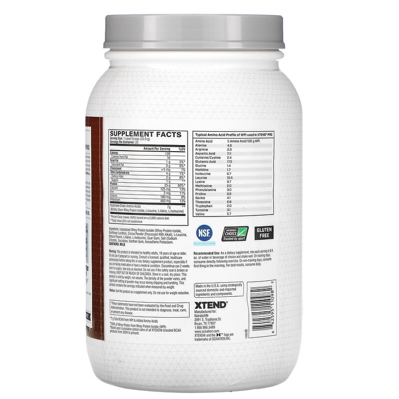 Xtend, Pro, Whey Isolate, Chocolate Lava Cake, 1.82 lb (826 g) 842595110982