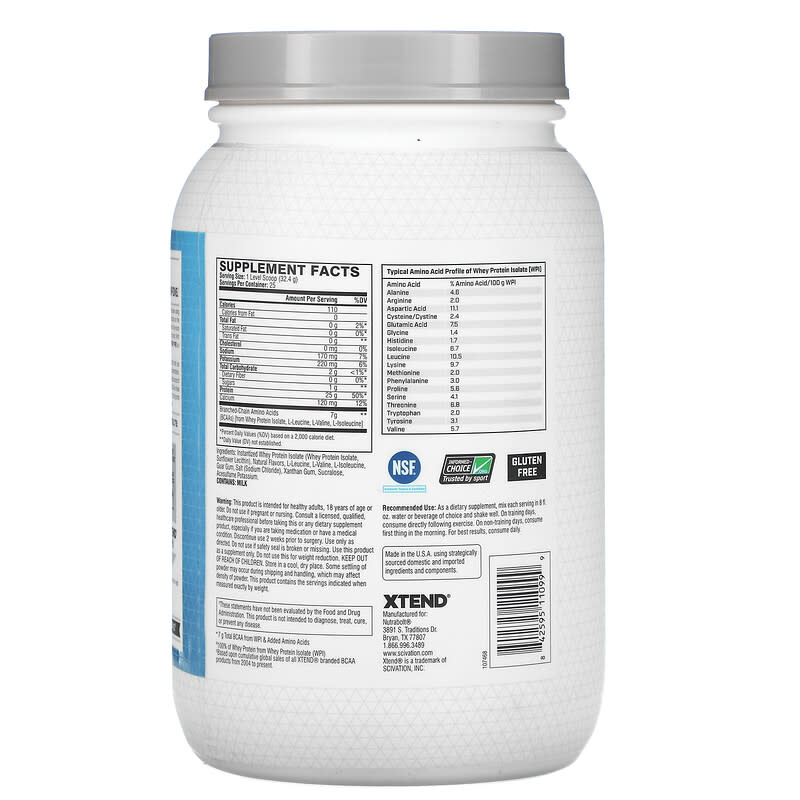 Xtend, Pro, Whey Isolate, Vanilla Ice Cream, 1.78 lb (810 g) 842595110999