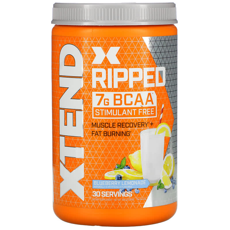 Xtend Ripped 7G BCAAs Blueberry Lemonade 1.09 lbs (495 g) 842595103151