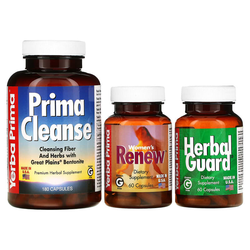 Yerba Prima, Women's Renew Internal Cleansing, 3 Part Program, 300 Capsules 46352001005