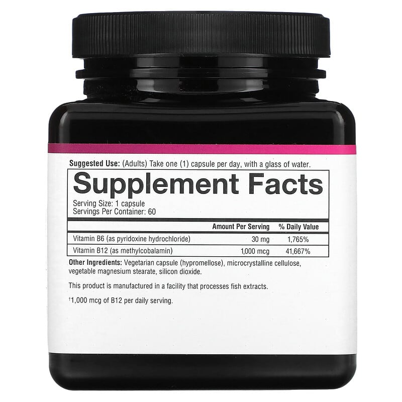 Youtheory, B12 B6, Essential Daily Vitamins, 1,000 mcg, 60 Vegetarian Capsules 850021920340