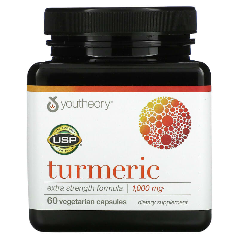 Youtheory Turmeric Extra Strength Formula 500 mg 60 Vegetarian Capsules 850502007140