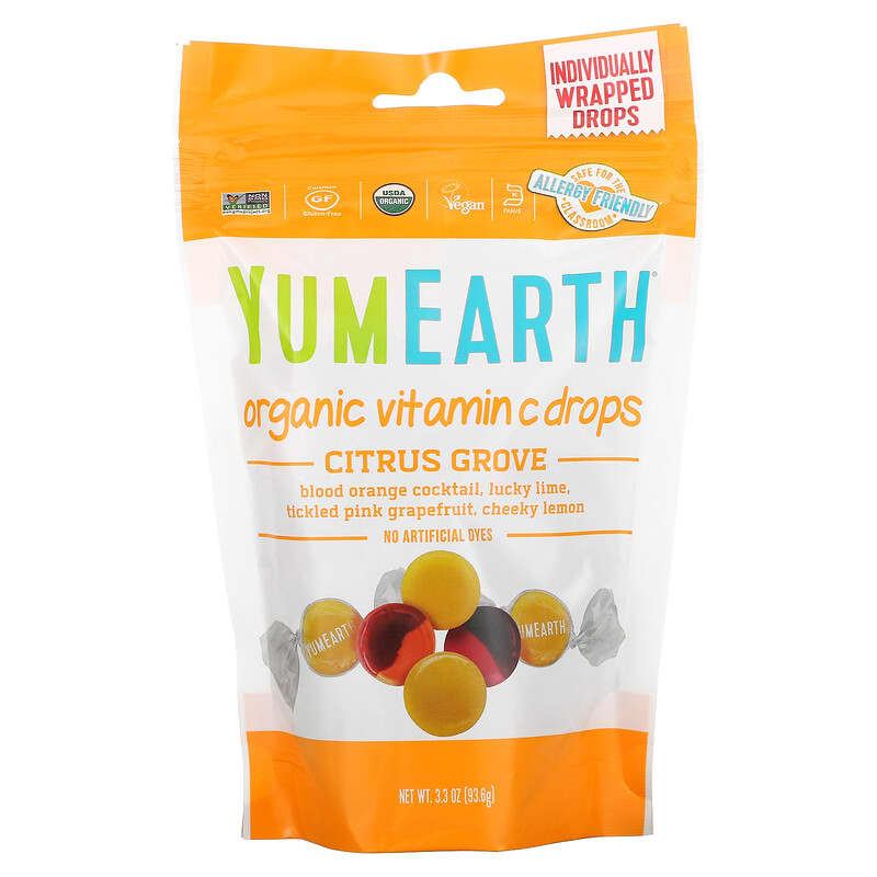 YumEarth Organic Vitamin C Drops Citrus Grove 3.3 oz (93.5 g) 810165011533