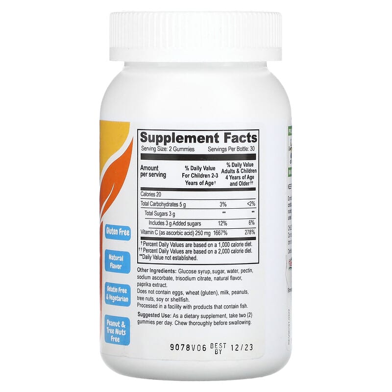 Yum-Vs, Kids, Vitamin C, Delicious Orange, 250 mg, 60 Gummies 810048610105