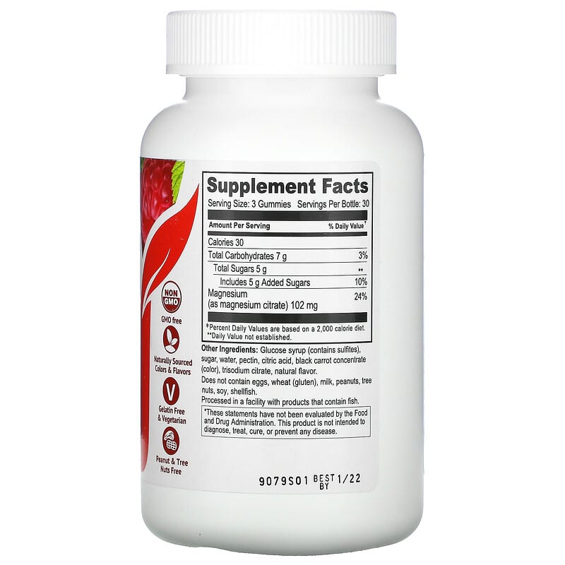 Yum-Vs, Magnesium Citrate, Raspberry, 900 mg, 90 Gummies 810048610761