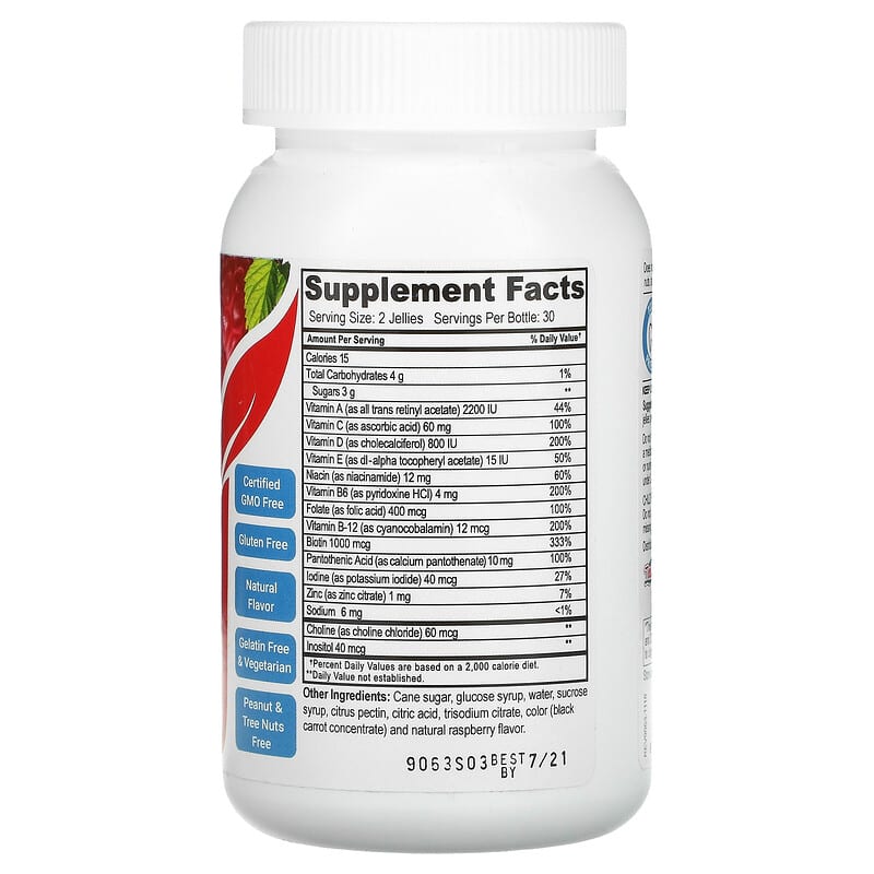 Yum-Vs, Multi Vitamin for Teens, Raspberry, 60 Jellies 899105001889