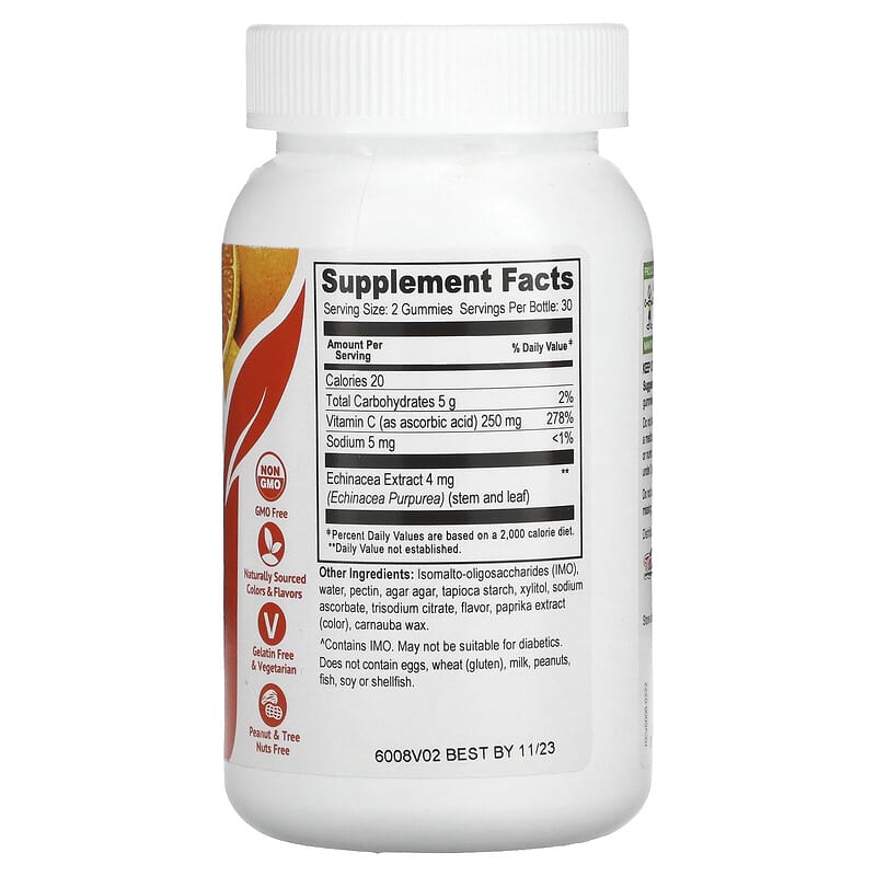 Yum-Vs, Vitamin C Zero, Orange, 125 mg, 60 Gummies 810048610303