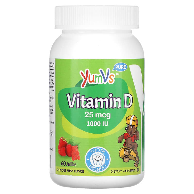 Yum-Vs Vitamin D Berry 25 mcg (1,000 IU) 60 Jellies 899105001162