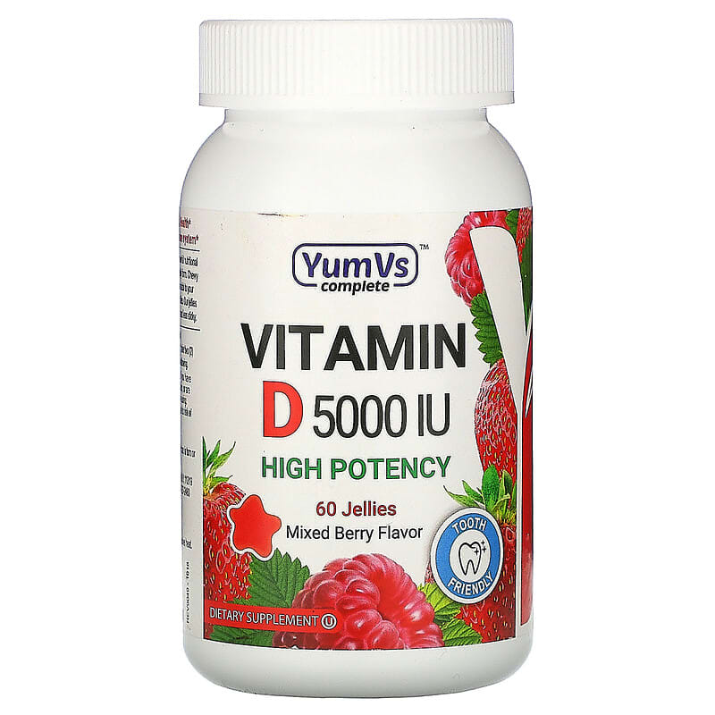 Yum-Vs Vitamin D Mixed Berry Flavor 5,000 IU 60 Jellies 856023007478