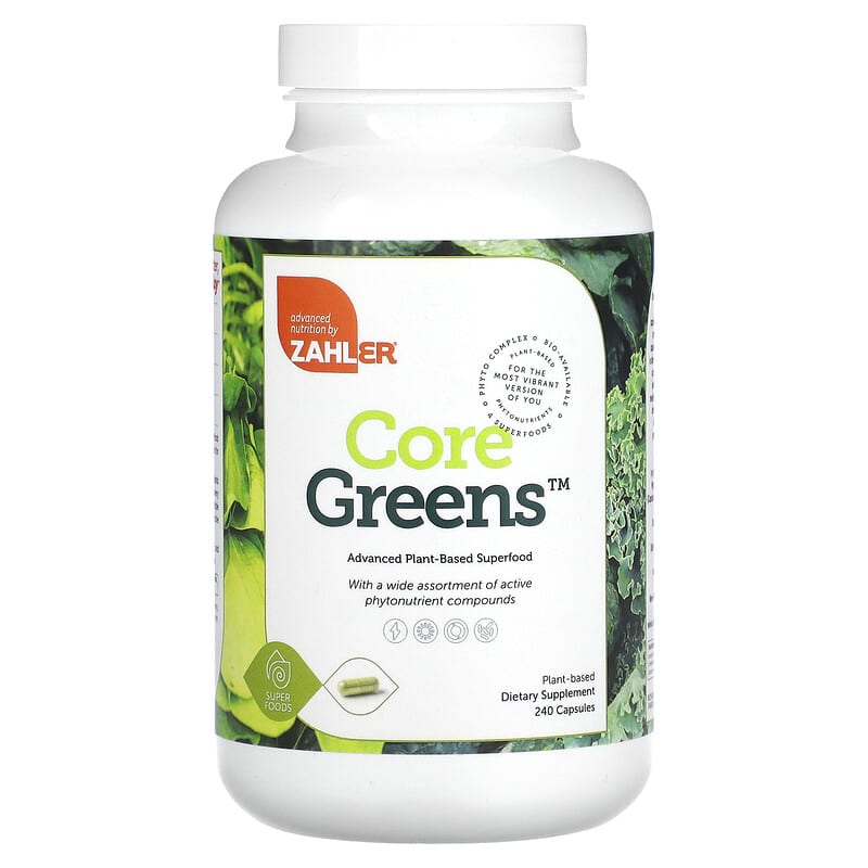 Zahler Core Greens Advanced Plant-Based Superfood 240 Capsules 848998082567