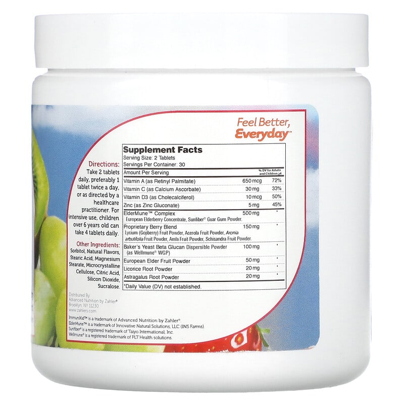 Zahler, ImmuniKid, Children's Immune System Support, Grape, 60 Chewable Tablets 848998082260