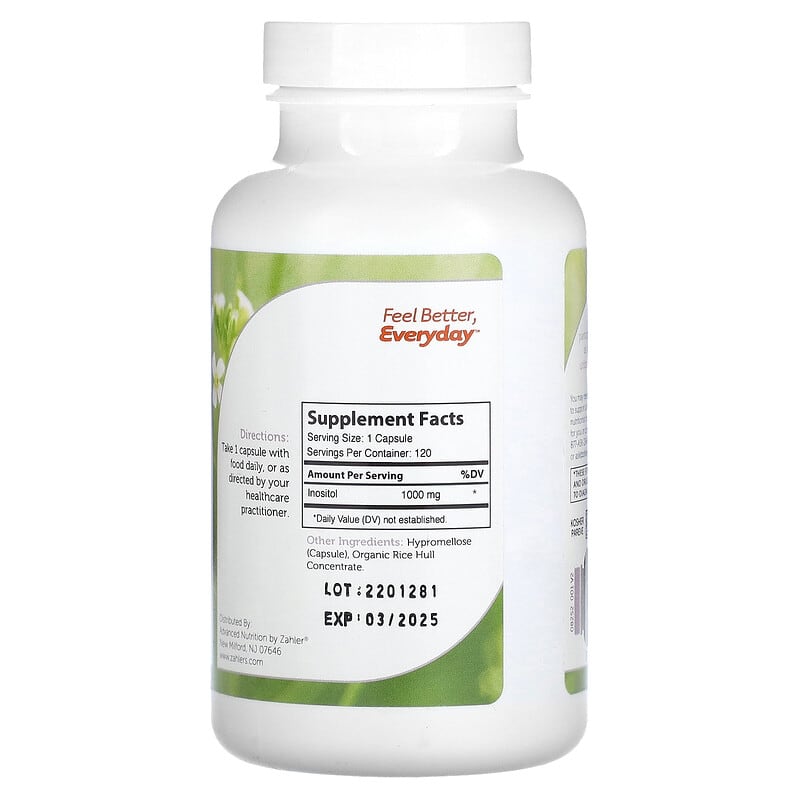 Zahler, Inositol, 1,000 mg , 120 Capsules 848998082529