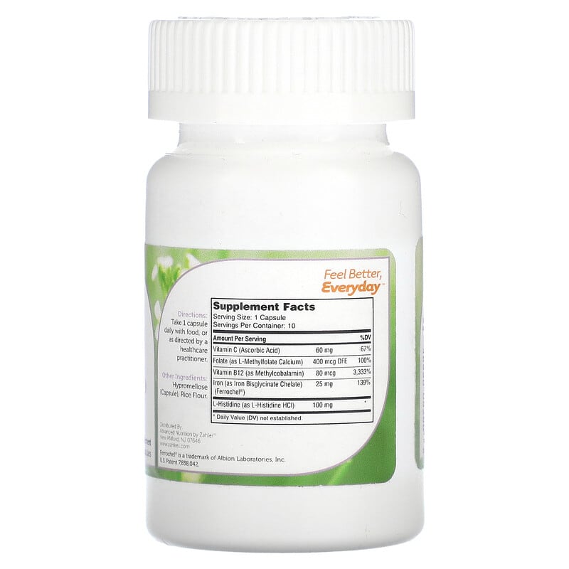 Zahler, Iron Complex, 10 Capsules 848998082666