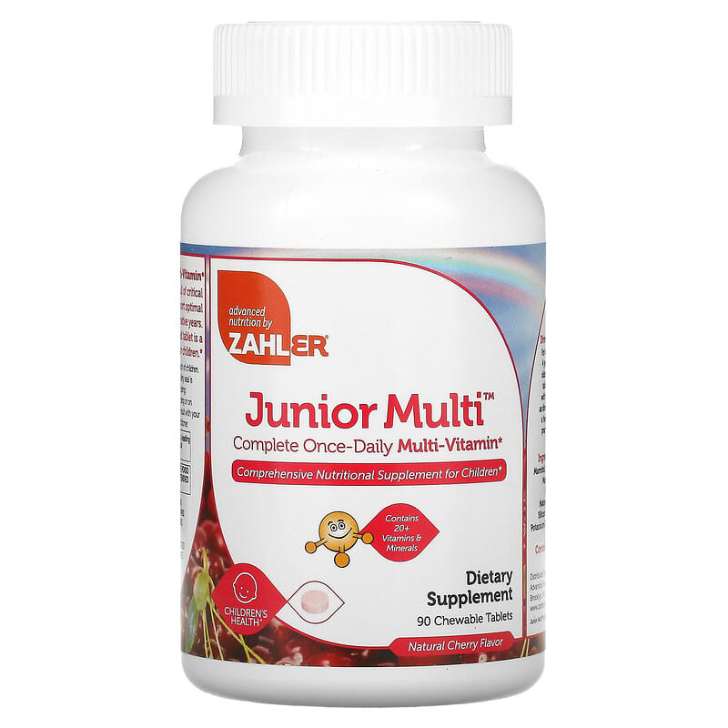 Zahler Junior Multi Complete Once-Daily Multi-Vitamin Natural Cherry  90 Chewable Tablets 848998080471