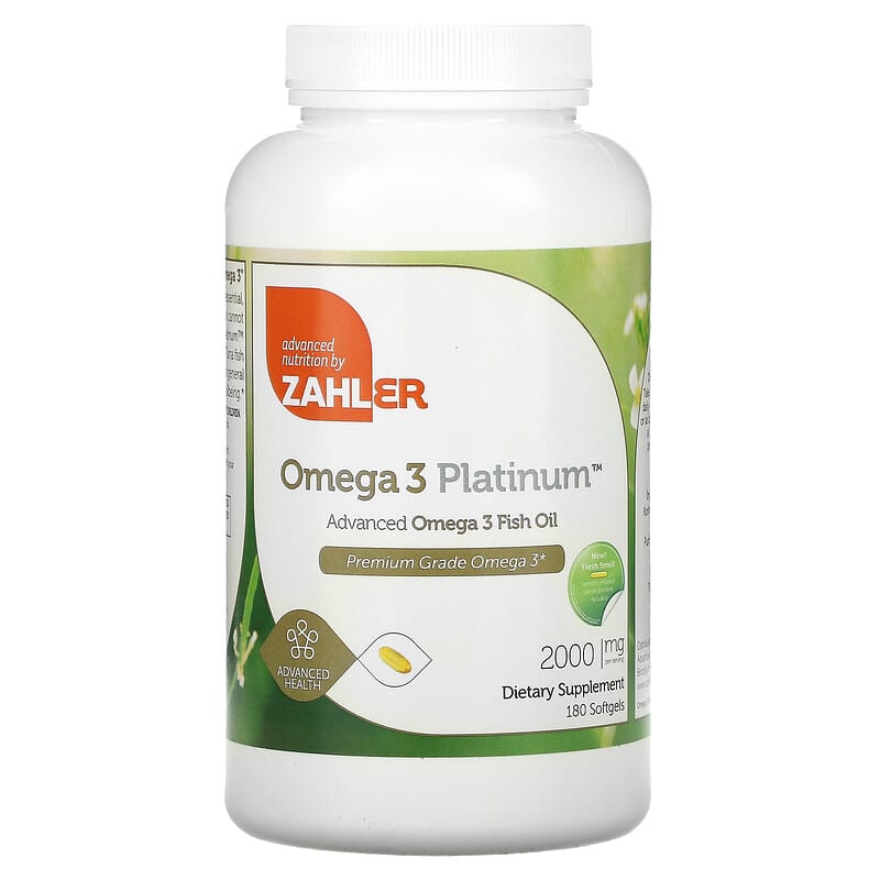 Zahler Omega 3 Platinum Advanced Omega 3 Fish Oil 1,000 mg 180 Softgels 848998080600
