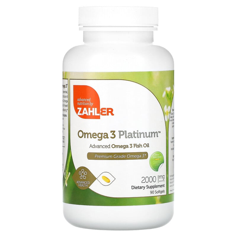Zahler Omega 3 Platinum Advanced Omega 3 Fish Oil 1,000 mg 90 Softgels 848998080594